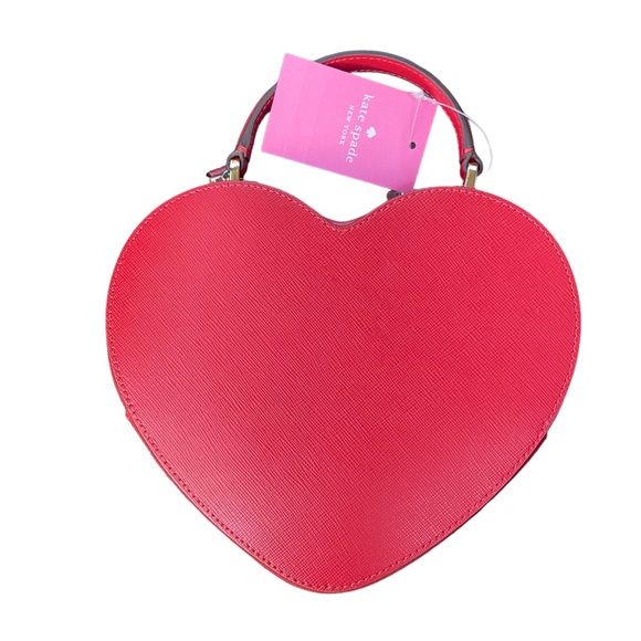 Kate Spade Love Shack Heart Crossbody Saffiano Leather Candied Cherry - Picture 5 of 6
